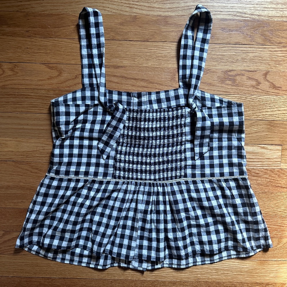 Sezane Laurette Black and White Gingham Blouse - Picture 3 of 4